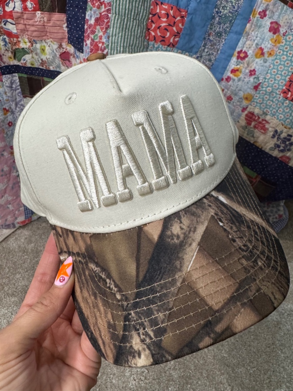 mama puff camo trucker hat